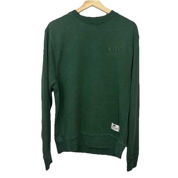 Nike Sweatshirt Mens Sportswear Club Fleece French Terry Size Small Green Crew - Picture 2 of 9